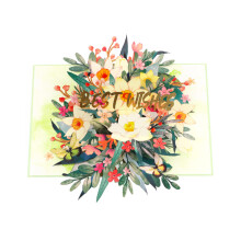 Artistic 3D Colorful Florals Handmade Card Foldable Paper Card