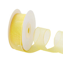 Sheer Ribbon Colorful Wrapping Ribbon Christmas Ribbon-Yellow