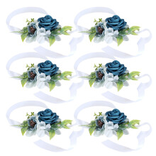 Beautiful Faux Rose Wristlet Corsage Unique Wrist-haze blue