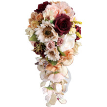 Wedding Bouquets with Ribbon Artificial Flower Bridal Bouquets