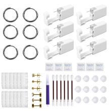 Gold Disposable Ear Piercing Kit with Self Piercing Gun, Multiple Stud Sizes for Home Use