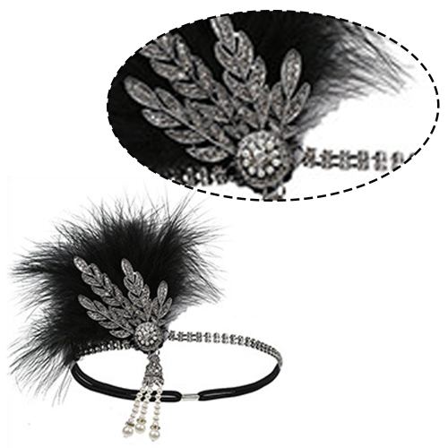 Σετ αξεσουάρ κοστουμιών Flapper, Roaring20s Vintage κολιέ με μαργαριτάρια για πάρτι, κομψό 2