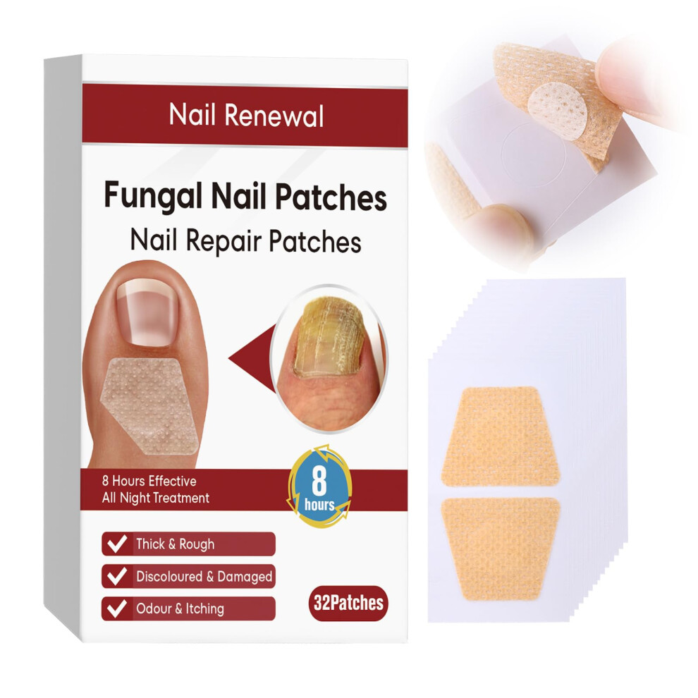 Toenail Fungus Treatment Nail  Patch, 32 Pcs Overnight Care for Damaged and Discolored Nails