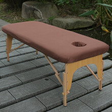 Brown Fleece Massage Table Cover with Face Hole, Breathable Washable Elastic Fit Spa Bed Sheet