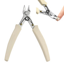 Precision Cutting Pliers with 25 Angled Head, Ergonomic Grip, Mini Wire Cutter for Nail Art and Models