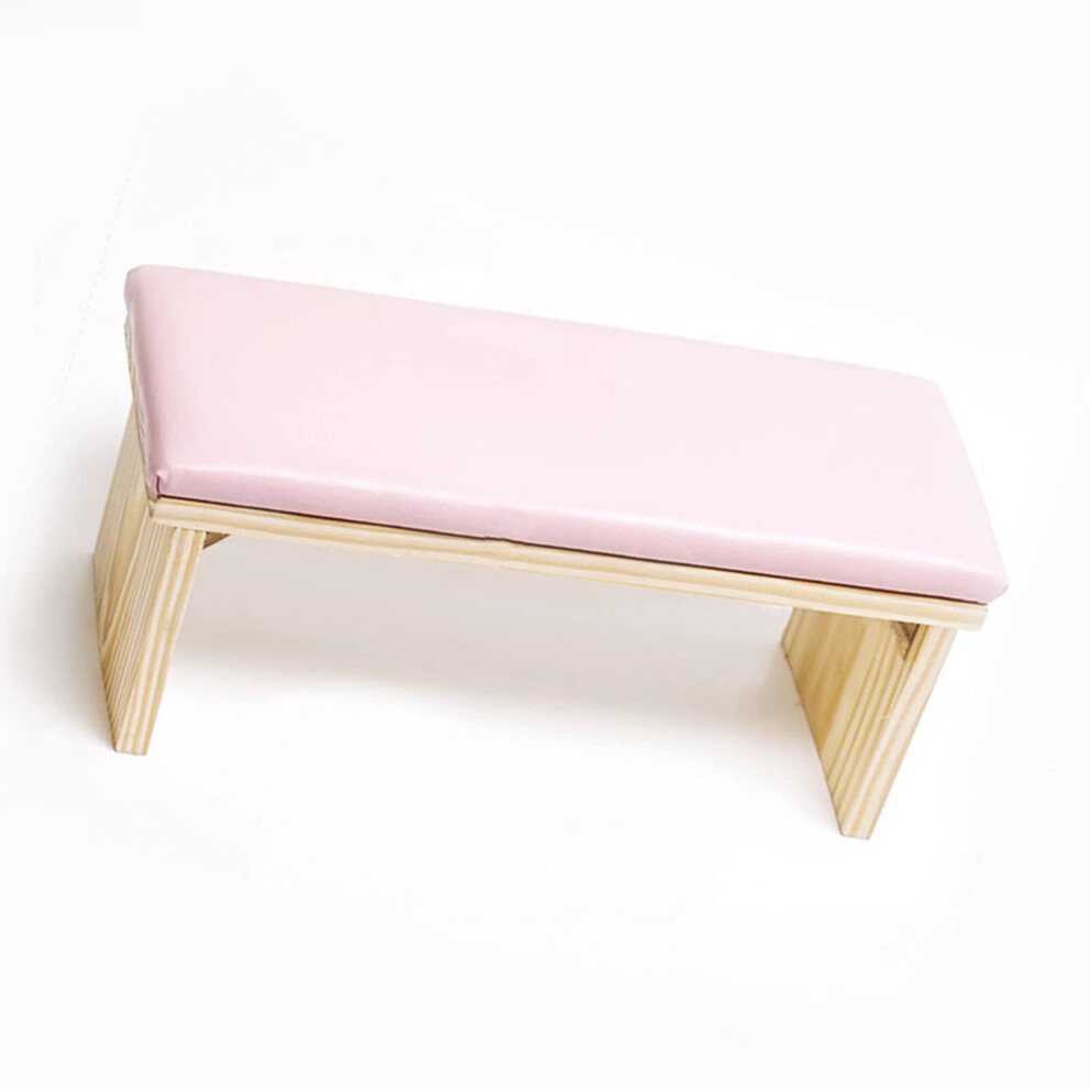 Nail Arm Rest PU Leather Manicure Hand Pillow Ergonomic Foldable Durable Double Layer Pink