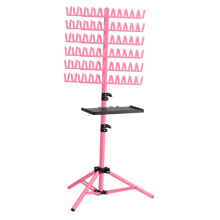 Adjustable Hair Braiding Rack Stand with Foldable Base and 144 Pegs, Pink Hair Extension Holder