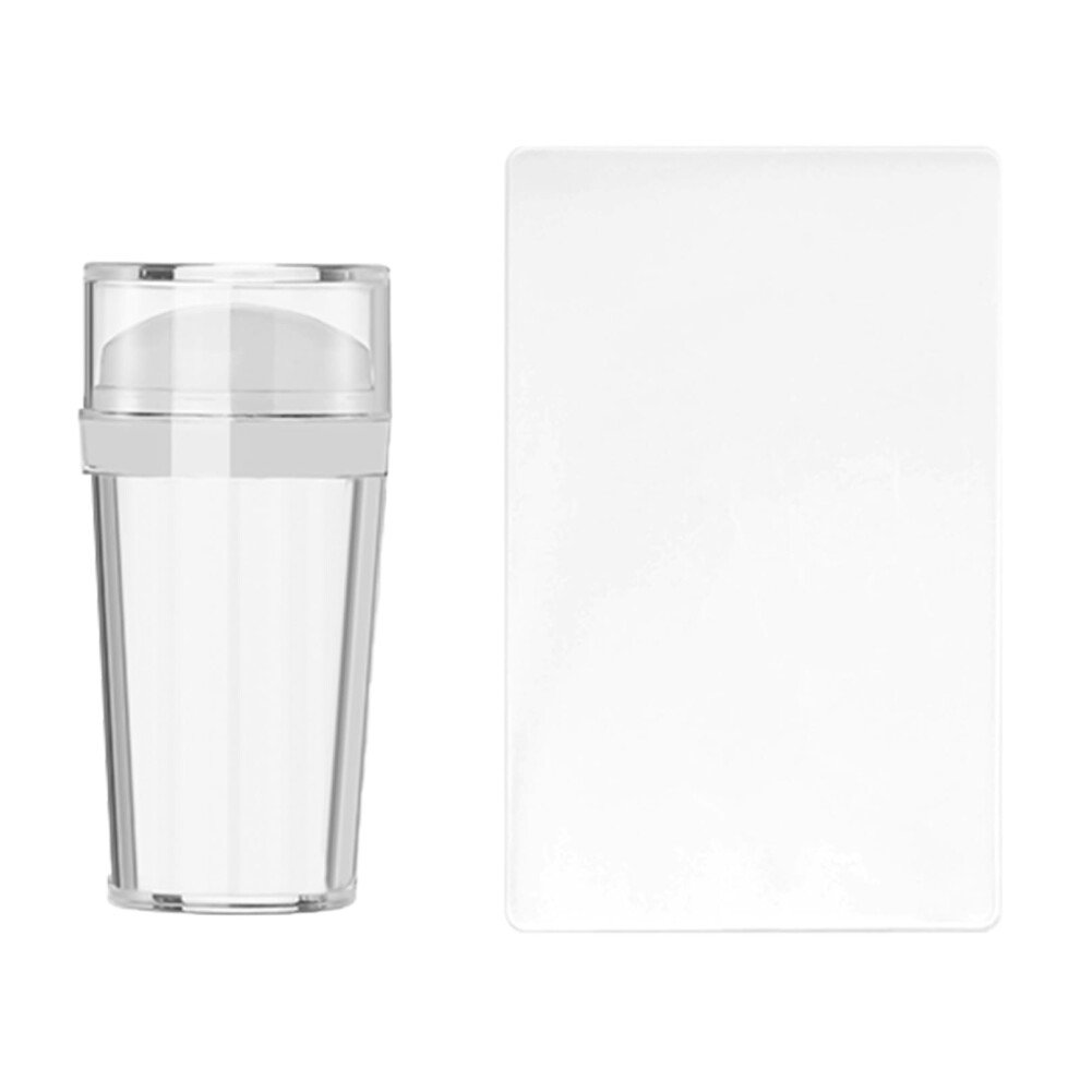 Nail Stamping Kit with Clear Jelly Silicone Stamper and Scraper for Precise Nail Art Design