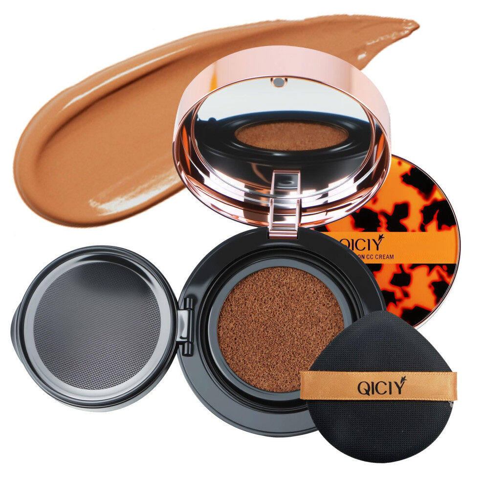 Cream Cc Air Cushion Foundation With Mushroom Applicator, Buildable Coverage, Hydrating Cool Tone