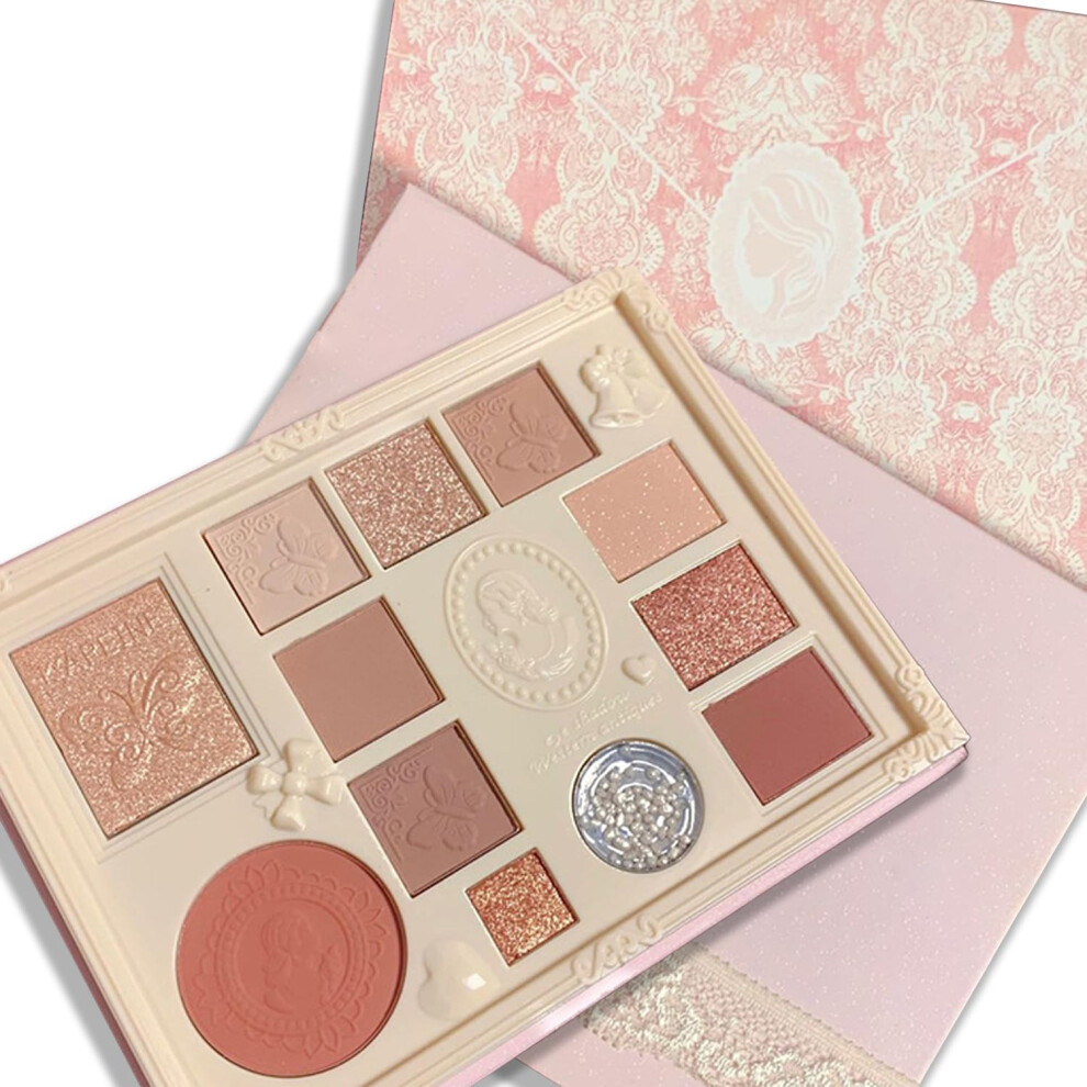12 Color Eyeshadow Palette with Matte and Shimmer,  Pigmented Warm Tones, LongLasting