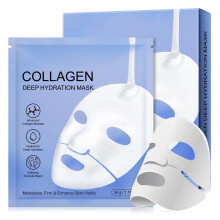 6X Collagen Hydrating Face Mask with Hyaluronic Acid Probiotic Blend AntiWrinkle Firming Sheet Mask 40Minute Treatment