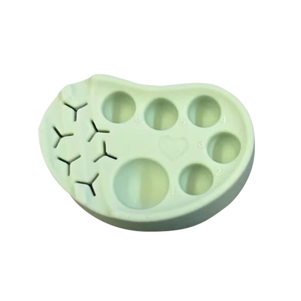 Green Silicone Makeup Mixing Palette With Wells For Lash Lift And Brow Lamination, Army Reusable
