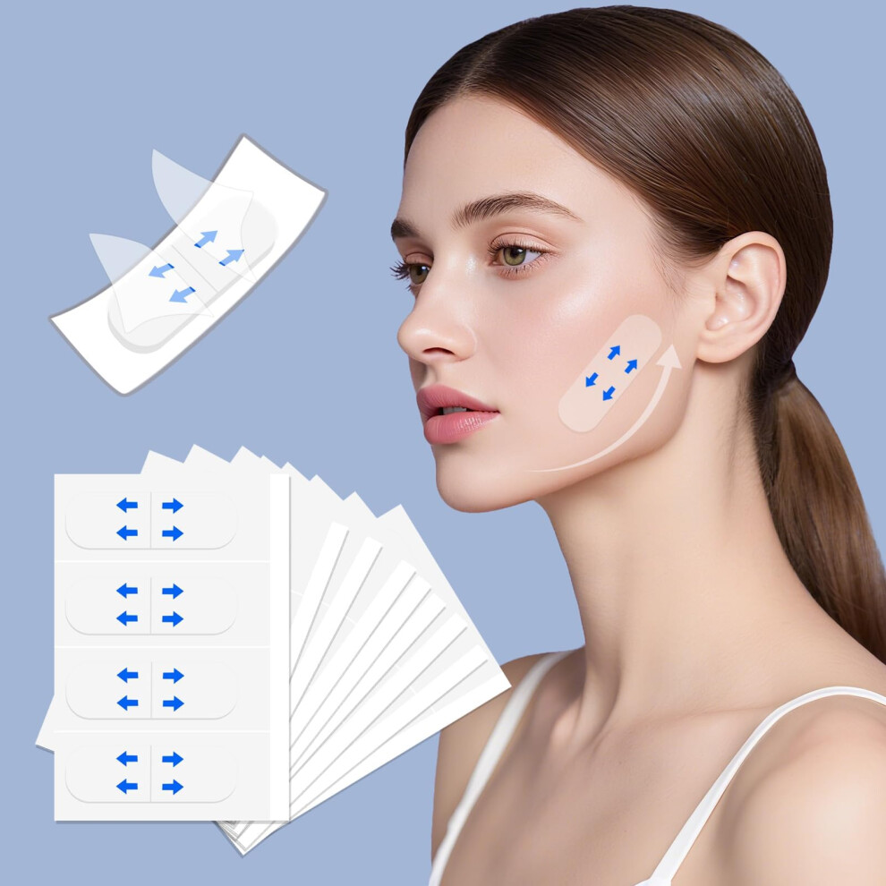 80Pcs Face Lift Tape Invisible Under Makeup for Instant Neck and Jawline Lift