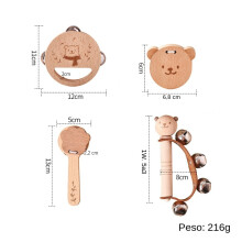 (Paquetes de instrumentos musicales 4 Pack) Paquetes de instrumentos musicales de madera educación temprana