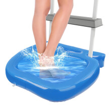 Inflatable Foot Bath Basin with Debris Blocking, Foldable for Pool, Spa, Hot Tub, 52x57x9cm