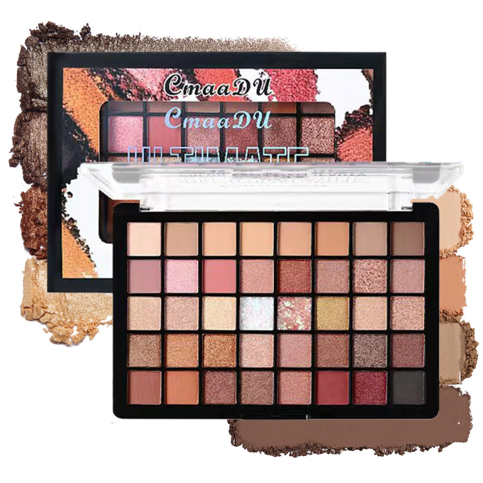40 Color Eyeshadow Palette with Matte and Glitter Finishes,  Pigmented Long Lasting Makeup