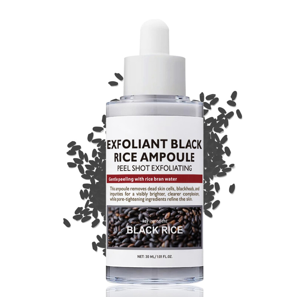 Black Face Exfoliator And Dead Skin Remover With Rice Gel, Aha Bha, Hydrating Pore Cleansing