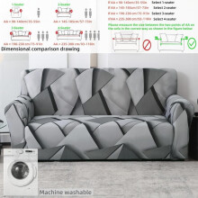 (Picasso Inspired Light gray, 3-seater - 1 piece(190-230cm/75-91in)) Modern Geometric 3D Stretch Sofa Cover, Picasso Inspired, European Urban Chic