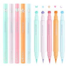 Waterproof Liquid Eyeliner Stamp Pen, QuickDry DualEnded Winged Liner with 5 Shape Patterns