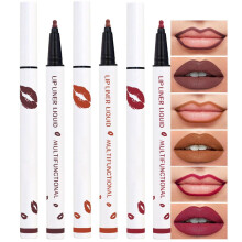 2 in 1 Lip Liner and Matte Liquid Lipstick, Long Lasting Waterproof Lip Stain Marker Set of 3