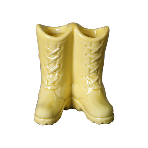 Multipurpose Ceramic Toothbrush Holders Desk Toothpick-Yellow
