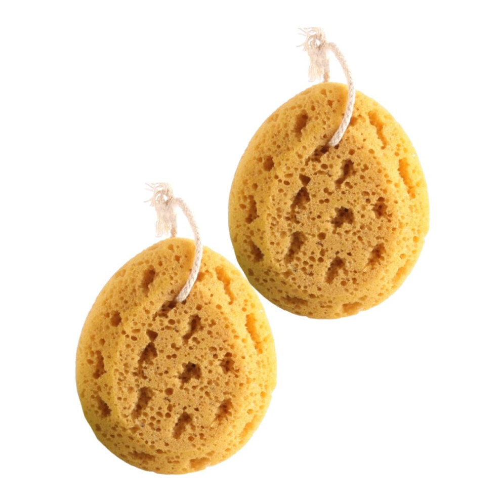 2pcs Honeycomb Bath Sponge and Soft Back Scrubber for Gentle Exfoliation and Rich Foam