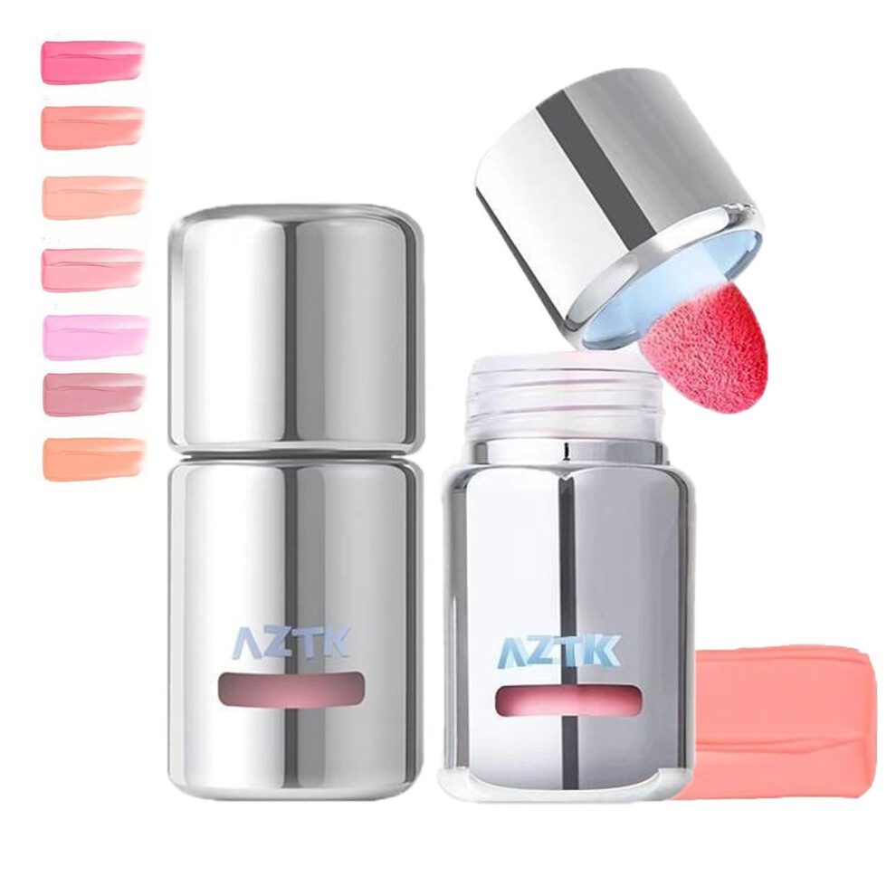 Liquid Blush with Sponge Applicator, Long Lasting Dewy Glow, Buildable Matte Cheek Tint JC06