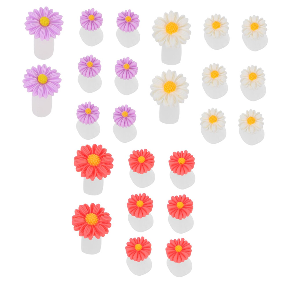 24pcs Daisy Silicone Toe Separators for Pedicure Nail Art Bunion Relief and Blister Recovery