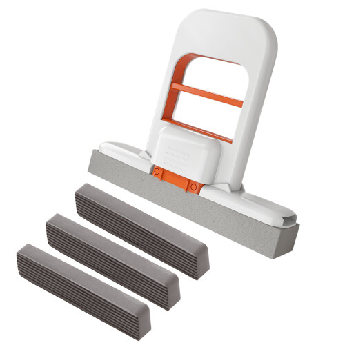 Éponge de nettoyage compacte et-ensemble orange blanc2