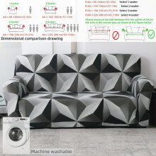 (Space Phantom, 2 Seater - 1 Count) Modern Geometric Art Sofa Cover, Elastic Sofa Slipcover, Soft Comfortable Elastic Fabric, All-Season Use