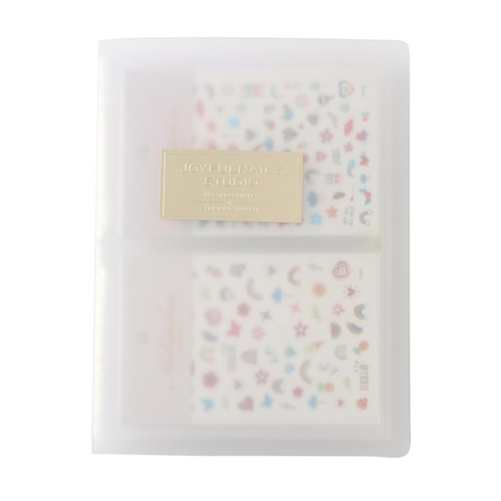 Nail Art Sticker Organizer Album with Waterproof Cover, 80 Slot Nail Decal Storage Book for Manicure