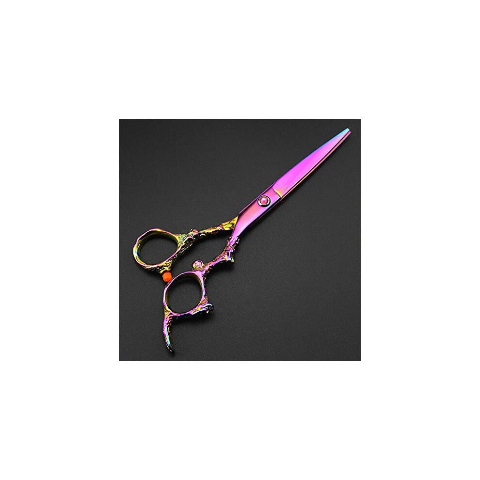 Purple Hair Cutting Scissors 6 Inch Japan 440C Professional Barber Shears With Thinning Scissors
