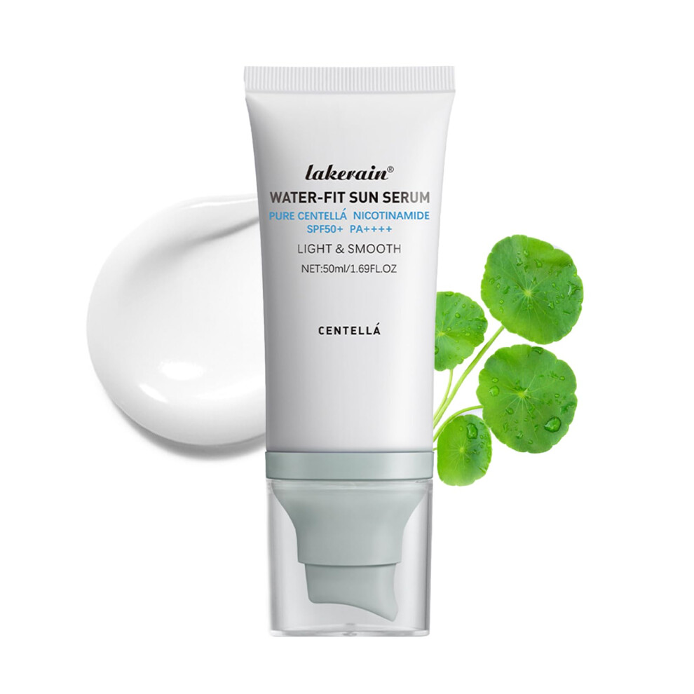 White Sunscreen Spf 50+ Pa++++ Centella Moisturizing Face Sun Serum No Cast Lightweight 50Ml