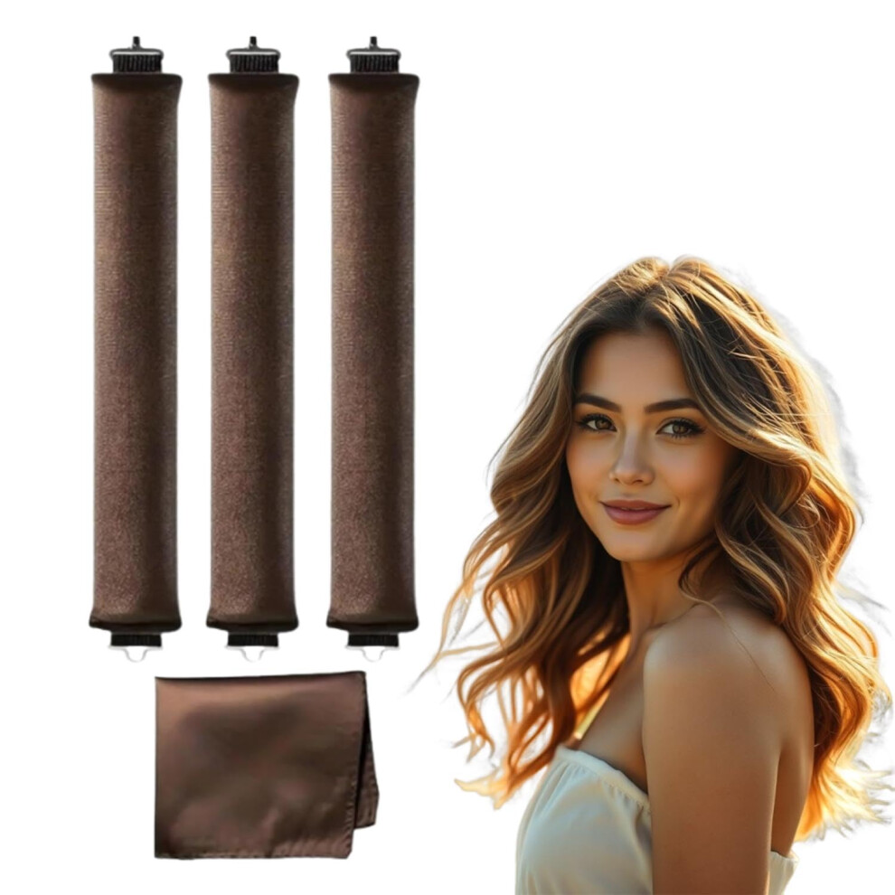 Heatless Hair Curlers Set â Velvet No Heat Hair Rollers with Satin Wrap for Overnight Soft Waves