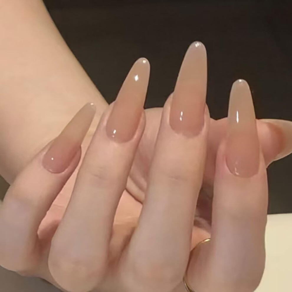 Long Stiletto Press On Nails with Sparkling Glitter Finish, Reusable Acrylic Fake Nails, 30 Pcs