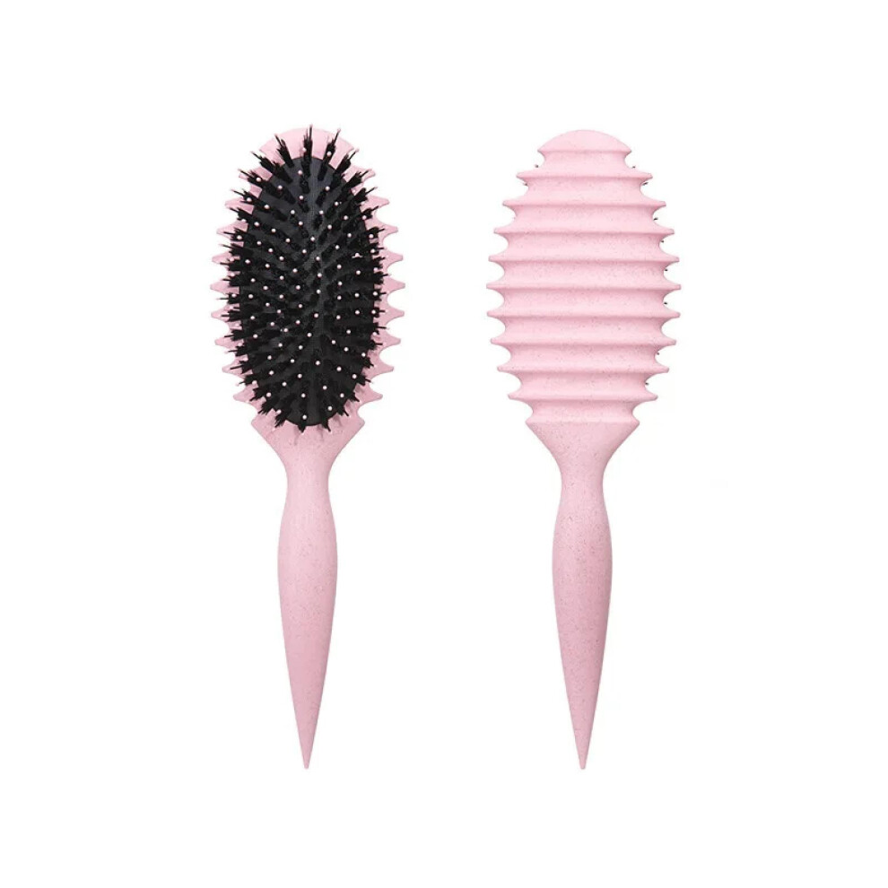 Pink Detangling Hair Brush With Antifrizz Ionic Bristles For Wet And Dry Hair, Cushion For Curly Hair