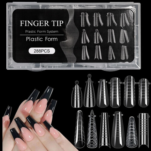 Poly Nail Extension Forms Set Clear Reusable Dual Forms for Gel and Acrylic Nails Multiple Sizes 2