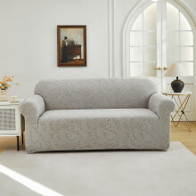 (Gray, 2seater) Deep, Stretchable Anti-Slip Velvet Fabric, Washable Pet & Kid Furniture Protector, Washable Sofa Slipcover