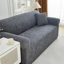 (Cream, 1seater) Deep, Stretchable Anti-Slip Velvet Fabric, Washable Pet & Kid Furniture Protector, Washable Sofa Slipcover