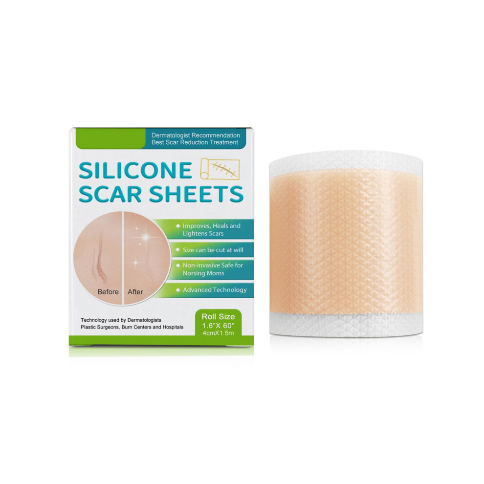 Silicone Scar Sheets for Surgical Scars with Scar Reduction Technology, Reusable Waterproof Pads 1.6'x60'