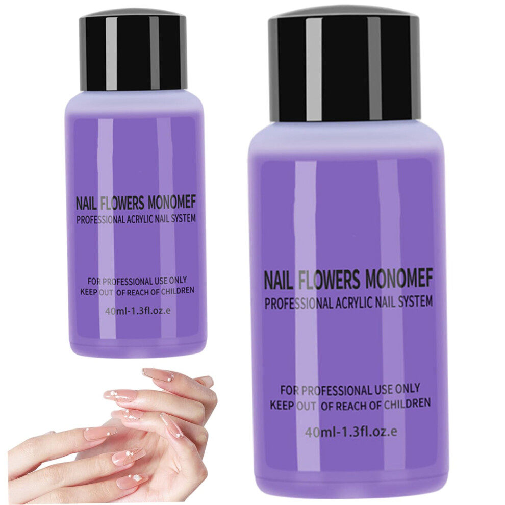 Purple Acrylic Nail Monomer Liquid 40Ml Fast Drying Broad Powder Compatibility 2 Bottles For Salon And Home