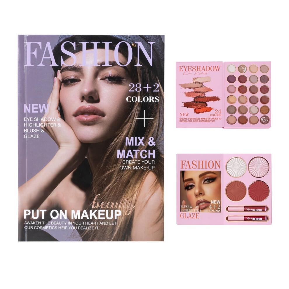AllinOne MultiLayer Makeup Palette with Eyeshadow, Blush, Highlight and Contour, Travel Friendly Gift