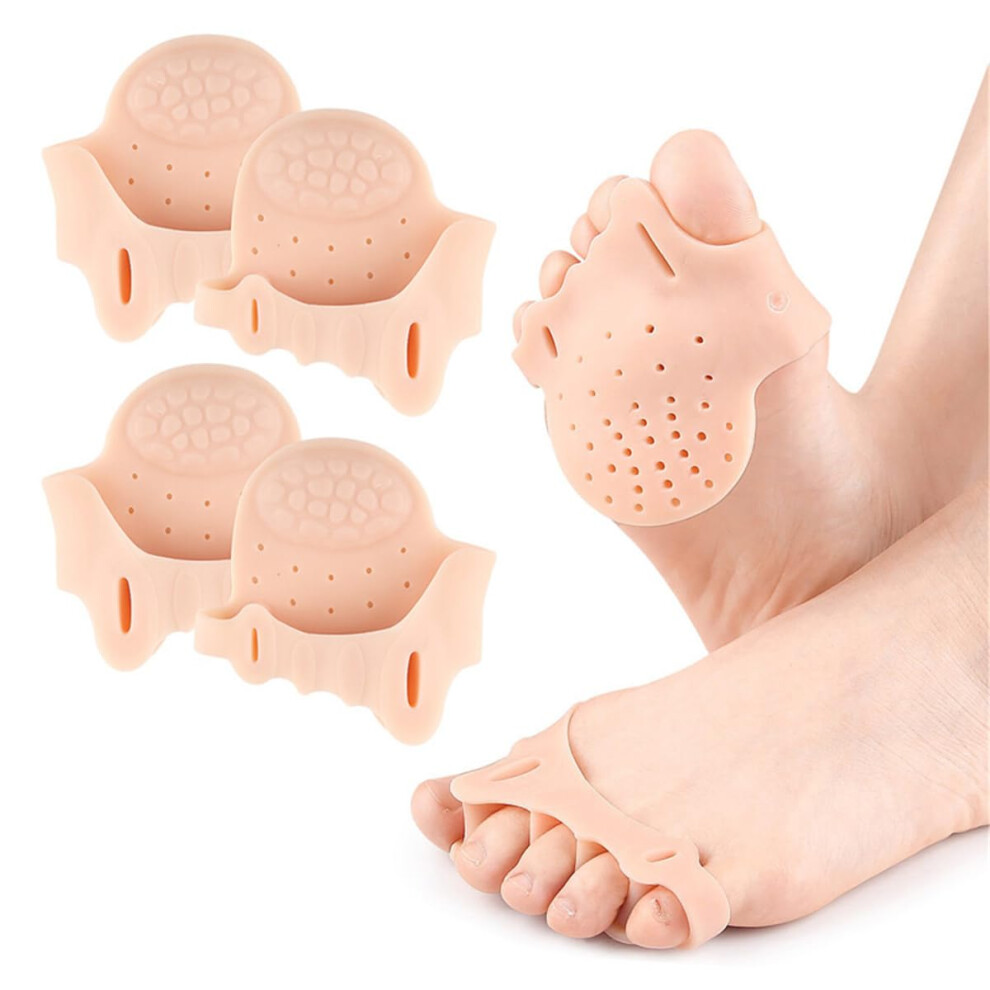 Toe Separators and Bunion Corrector Gel Toe Spacers with Metatarsal Pad for Forefoot Pain Relief