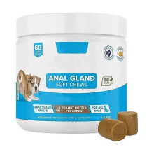 (1pcs) GLANDEX ANAL GLAND Support Chews For All Dogs 90 Soft Chews Peanut Butter Flavor