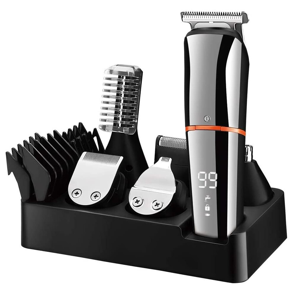 Professional Cordless Hair Clippers for Men Beard Trimmer Waterproof Set with LCD Display