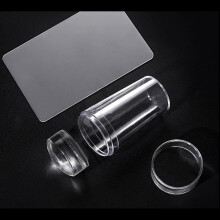 Nail Art Stamping Kit with Precise Transparent Stamper and Scraper, French Manicure Templates for DIY Salon Nails