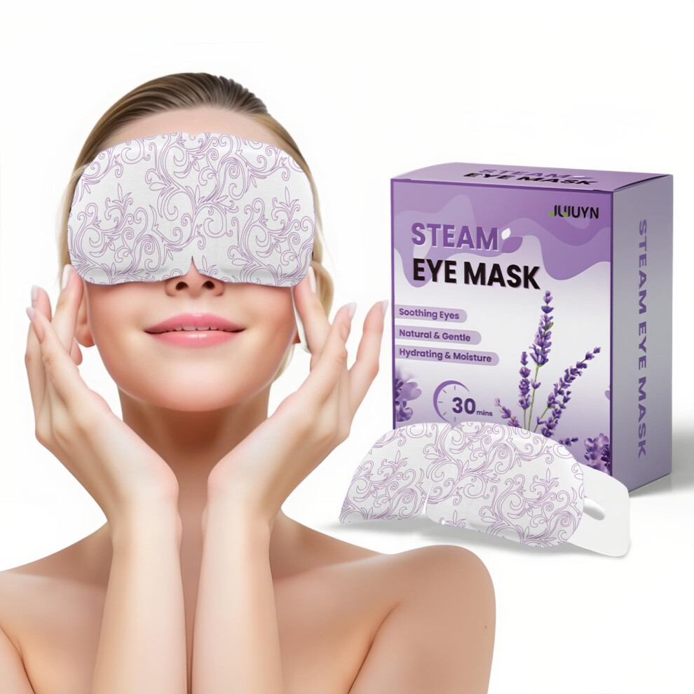 Purple 12Pack Disposable Steam Eye Mask For Dry Eyes Relief, Selfheating Moist Heat Therapy, Unscented For Travel And Office