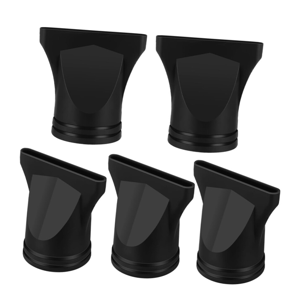 5pcs Universal Hair Dryer Diffuser and Concentrator Nozzle Set Heat Resistant Attachments Black