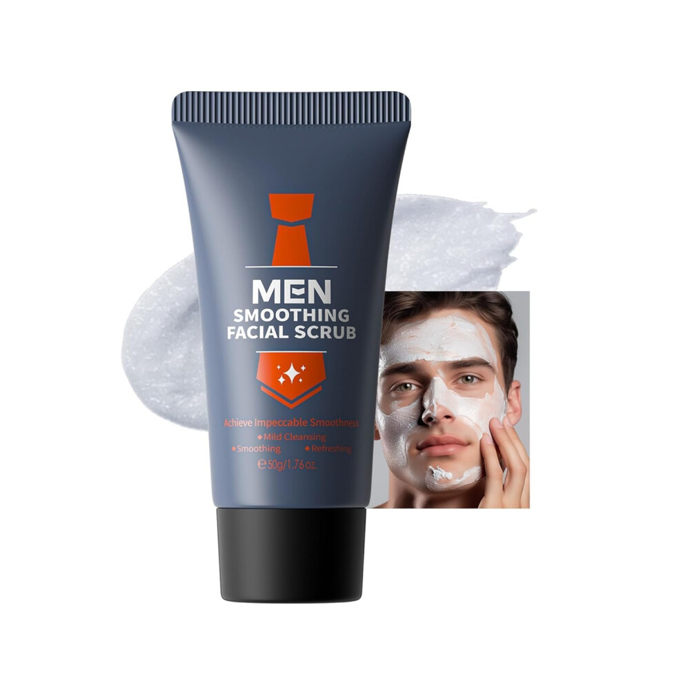 Men's Face Scrub Deep Exfoliation for Blackheads Gentle Cleanser Softens Skin Hydrates 50g