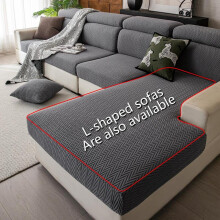 (White, 2 Seater-(85-135cm)-1 count) Solid Color Wave Pattern Sofa Cover, 1 Count Removable Sofa Slipcover, Fashion Couch Protector, Couch